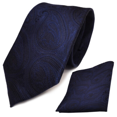 TigerTie Designer Krawatte Mit Einstecktuch - Elegantes Set In Paisley-Muster