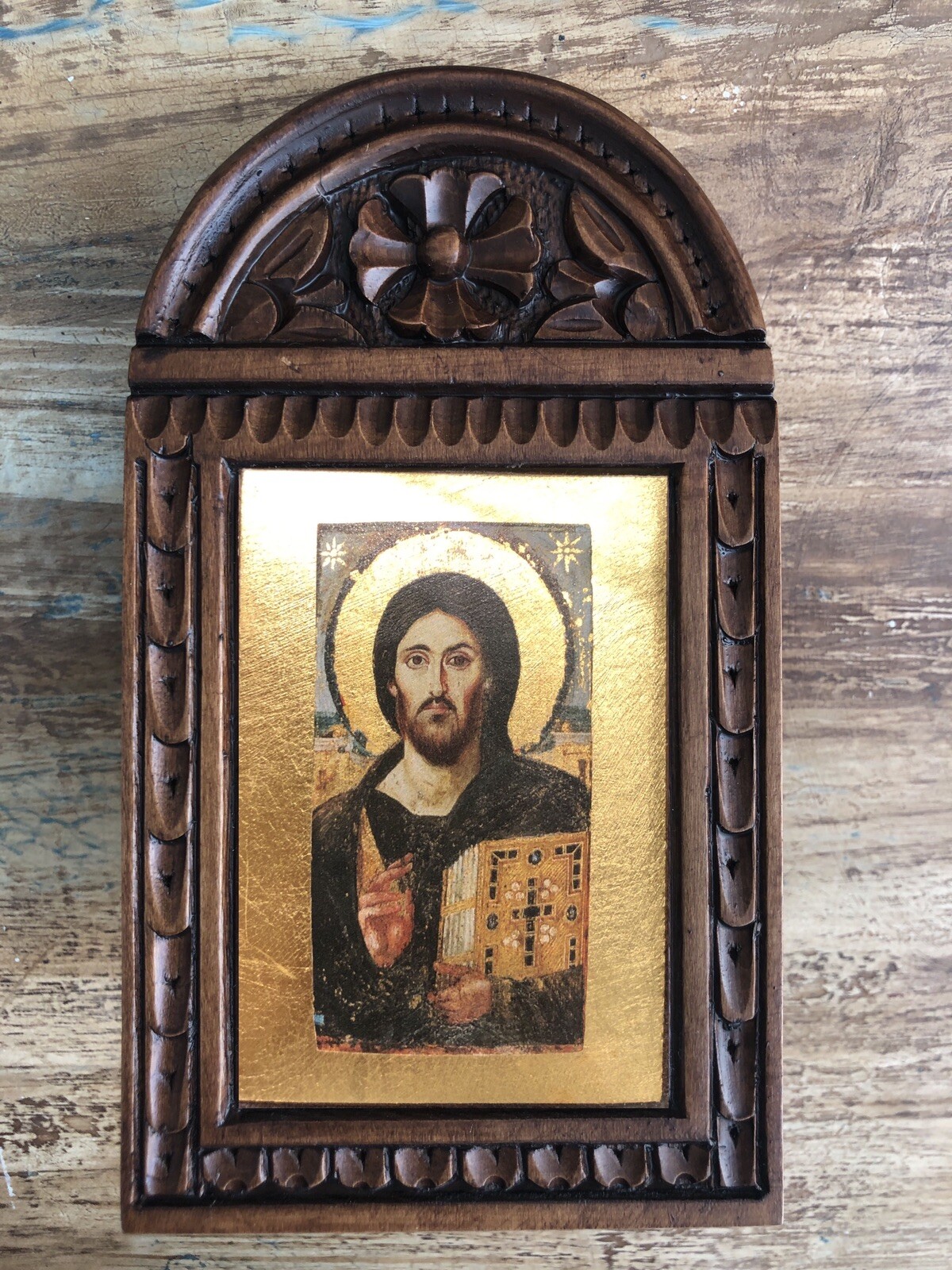 Jesus Christ The Of Sinai handmade Woodcut Greek orthodox byzantine ...