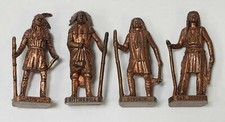 INDIAN CHIEFS - METAL KINDER SURPRISE FIGURINE. Metalfiguren. COPPER SET OF 4.