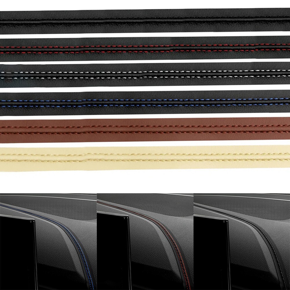 PU Leather Car Molding Trim Strip Door Decorative DIY Flexible Interior Sticker