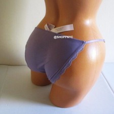 Victoria Secret Dream Angels String Bikini Panty M XL Frozen Plum lace trim