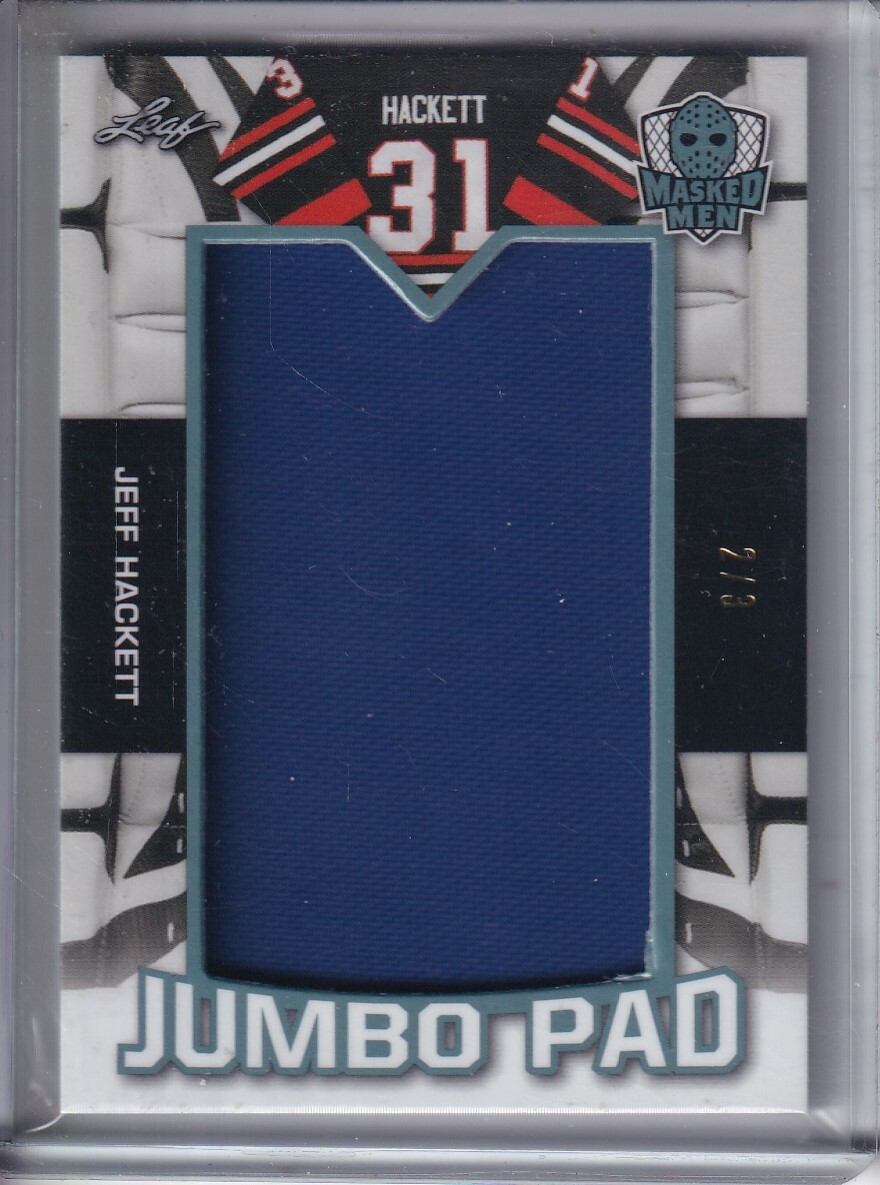 2016-17 Leaf Masked Men Jumbo Pads Platinum #JP07 Jeff Hackett /3
