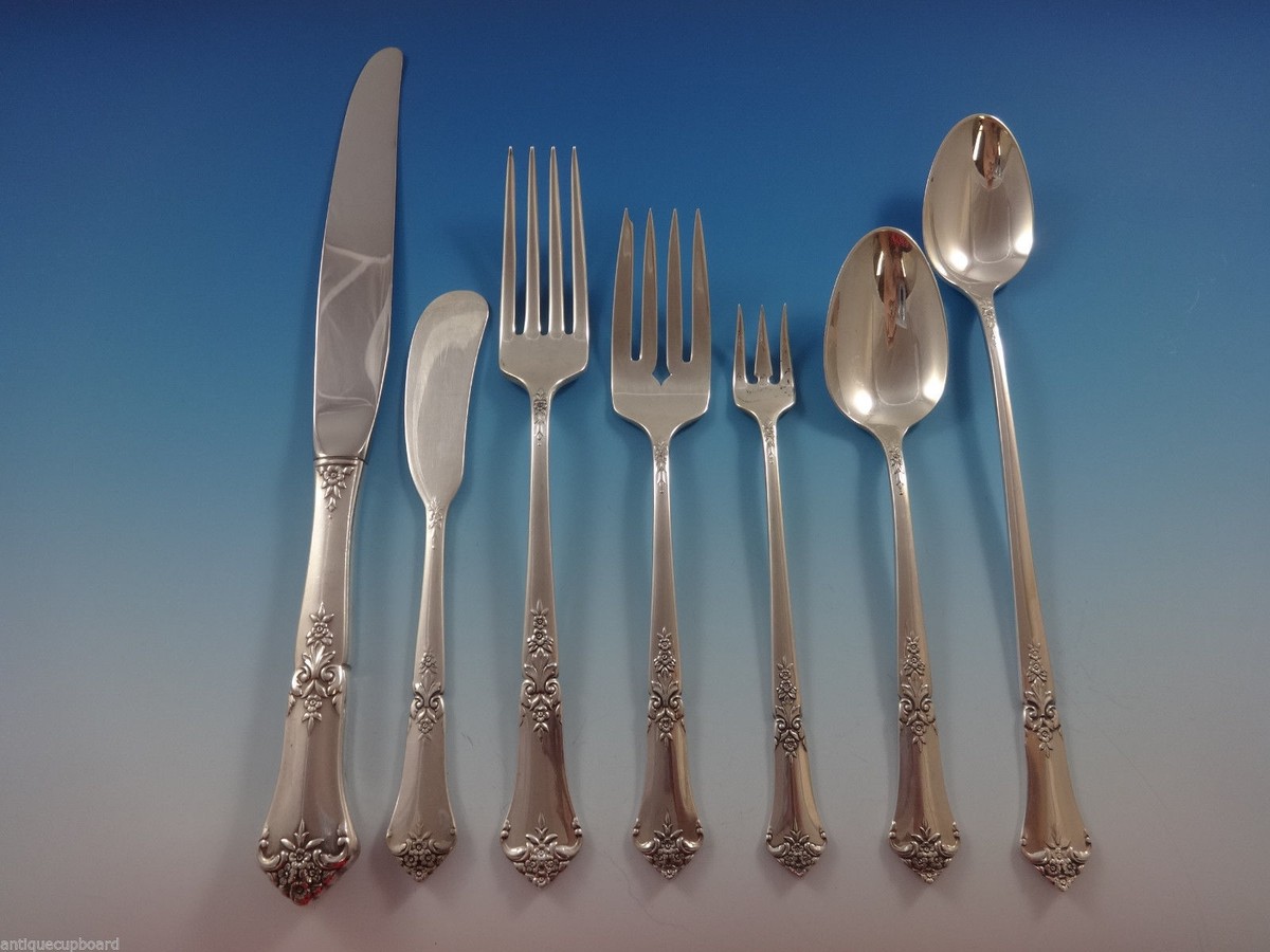 Meat Fork Wallace Aegean Weave Sterling Flatware Stately By