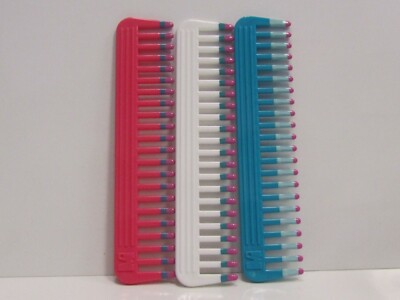 Hair Comb Volume II For Short To Medium Length Hair Lot of 3 Assorted Color