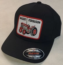 MASSEY FERGUSON TRACTOR Patch Flexfit Hat / Black - L/XL  7 1/8" - 7 5/8"