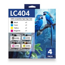 4-Pk LC-404 LC404 Ink Cartridges Compatible for Brother MFC-J1205W MFC-J1215W