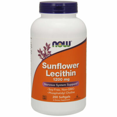 Now Foods Sunflower Lecithin 1200 mg 200 Softgels GMP Quality Assured 04/2025