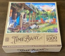 Master Pieces "Time Away" 1000 piece puzzle 27" X 19" Evening at the lake