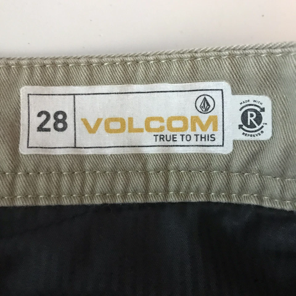 Volcom Shorts True To This Mens 28 Nylon Blend Hiking Walking Khaki Flat Front - Image 2 of 4