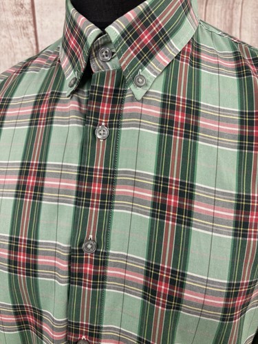 Mens Hugo Boss XXL 2XL MARCUS Tartan Check Long Sleeve Shirt Green Red 48” - Picture 5 of 24