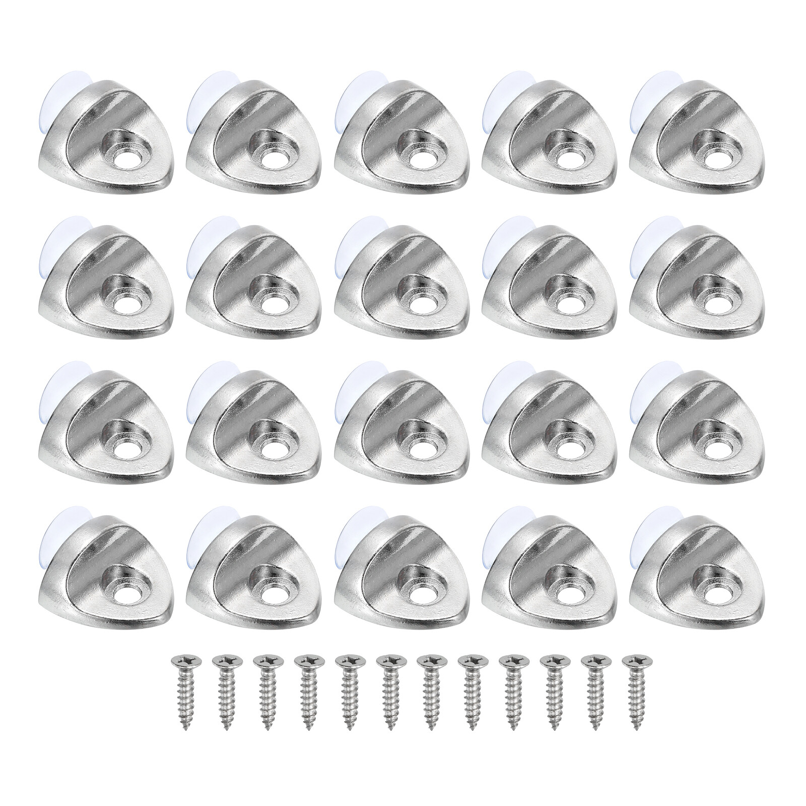 20pcs Silver Heart-shaped Shelf Support Pegs with Screws for Cabinets-image