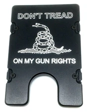 BilletVault Wallet Alum.RFID protected black anodized,Dont Tread On My Gun Right