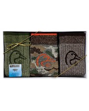 Ducks Unlimited Men's Merino Wool Blend Mid Calf Boot Socks Gift Box 3 Pair