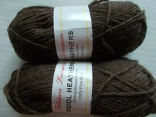 Filatura Lanarota  Wool Heathers 100% wool yarn, brown, lot of 2 (104 yds each)