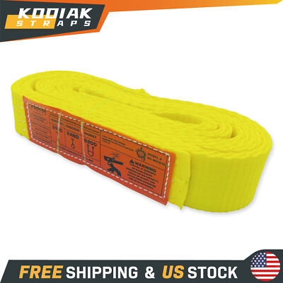 2''x 4/6/8/10/12/15/20' 1-Ply Web Sling Twisted Eye Tow Lifingt Straps (1/2 Pack)