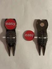 'That Was Easy' EASY Button Crosshairs Divot Tool & 1" Coin Style Golf Marker