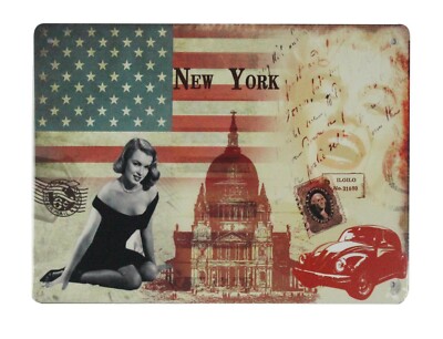 sexy American girl  flag tin metal sign  plaque