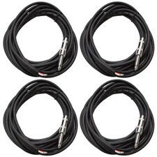 4 SEISMIC AUDIO 15' Raw Wire-1/4" PA/DJ SPEAKER CABLES