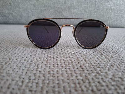 EYEVAN 7285 Round Titanium Eyeglasses Model 762  Gold Black Blue Lenses 48-24