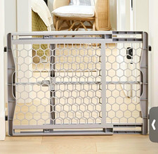 New  Pressure Mounted Adjustable Plastic Doorway Baby Safety Gate 28-42 in Gray