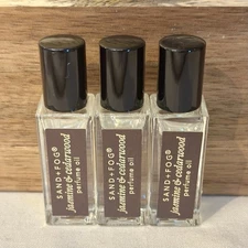 Sand + Fog Jasmine & Cedarwood 3x Perfume Oil Rollers .17oz Eau De Parfum Gift
