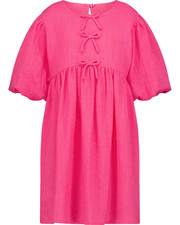 Girls size 2  pink  cotton dress with bows Mini Mango NEW 8444