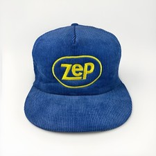 Vintage Zep Corduroy Hat, Cleaning, Chemicals, 100% Cotton, Blue Snapback Cap