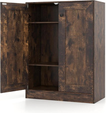 Credenza Cucina con 2 Ante, Mobile Cucina Dispensa con 2 Ripiani Regolabili e Ki