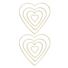 2-Set Dream Catcher Rings,4 Sizes Metal Heart Shape for DIY Craft Golden