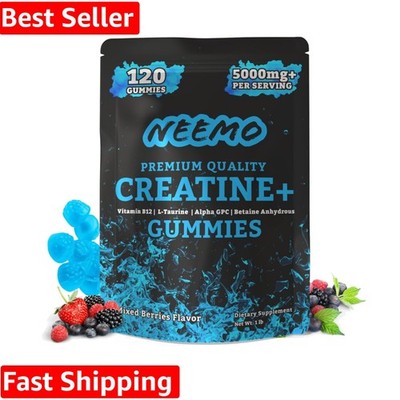 Micronized Creatine Monohydrate Gummies for Men & Women, Creatine Plus Taurin...