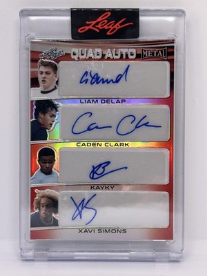 2022 Leaf Metal Liam Delap Xavi Simons Caden Clark Kayky Quad Auto /3