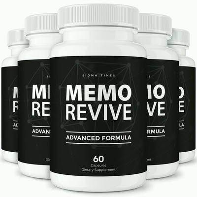 Memo Revive Capsules, Brain Supplement for Memory Focus & Cognitive Support -5PK