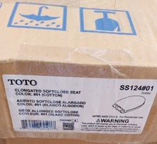 TOTO SoftClose Elongated Closed Front Toilet Seat in Cotton White-SS124#01