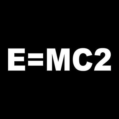 E=Mc2 Squared Decal Sticker White Die Cut Vinyl