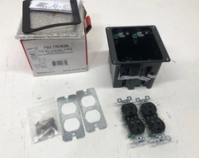 Legrand Pass & Seymour Slater Nickel 2 Gang Floor Box with Outlet for Sub Floors