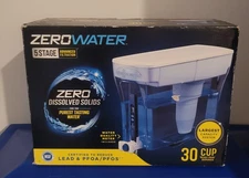 ZeroWater 30 Cup 5 Stage Water Filtration System Dispenser Water Meter & Filter