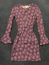 MICHAEL Michael Kors Dress Womens XS Pink Floral Bell Sleeve Sheath Mini Jersey