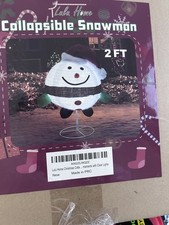   2-Foot Collapsible Light-Up Snowman   Indoor/Outdoor Holiday Decoration   NIB