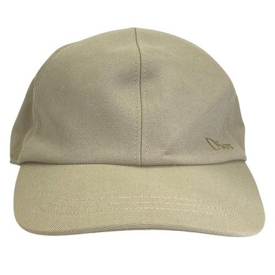 Christian Dior Baseball Cap Mütze Logo Baumwolle Beige Größe L Damen Authentic