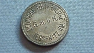 JESSENITZ/Mecklenburg 'Deutsche Futterwerke GmbH' Wertmarke 10 Pfennig 1914 1924