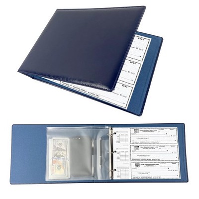 3 Rings Business Check Binder for End-Stub Deskbook Checks, Fit 3 & 9 Holes C...