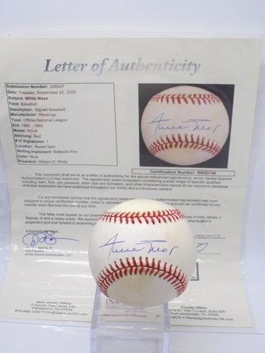 WILLIE MAYS HOF Signed Autograph Auto NL Baseball Giants SWEET SPOT JSA 💎 LOA.