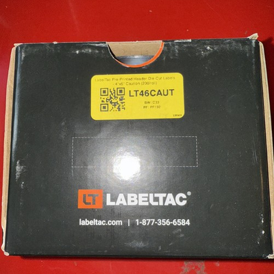 #ad LabelTac Header Die Cuts 4quot;x6quot; Caution 200 Labels per Roll LT46CAUT $125.93