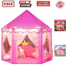 Princess Castle Play Tent for Girls Large Kids Play Tents Hexagon Playhouse w...