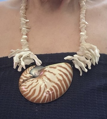 Vintage Huge Nautilus Shell Necklace $175