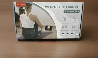 Comfytemp Wearable Heating Pad Black Cordless USB 3 Heat Settings K9224