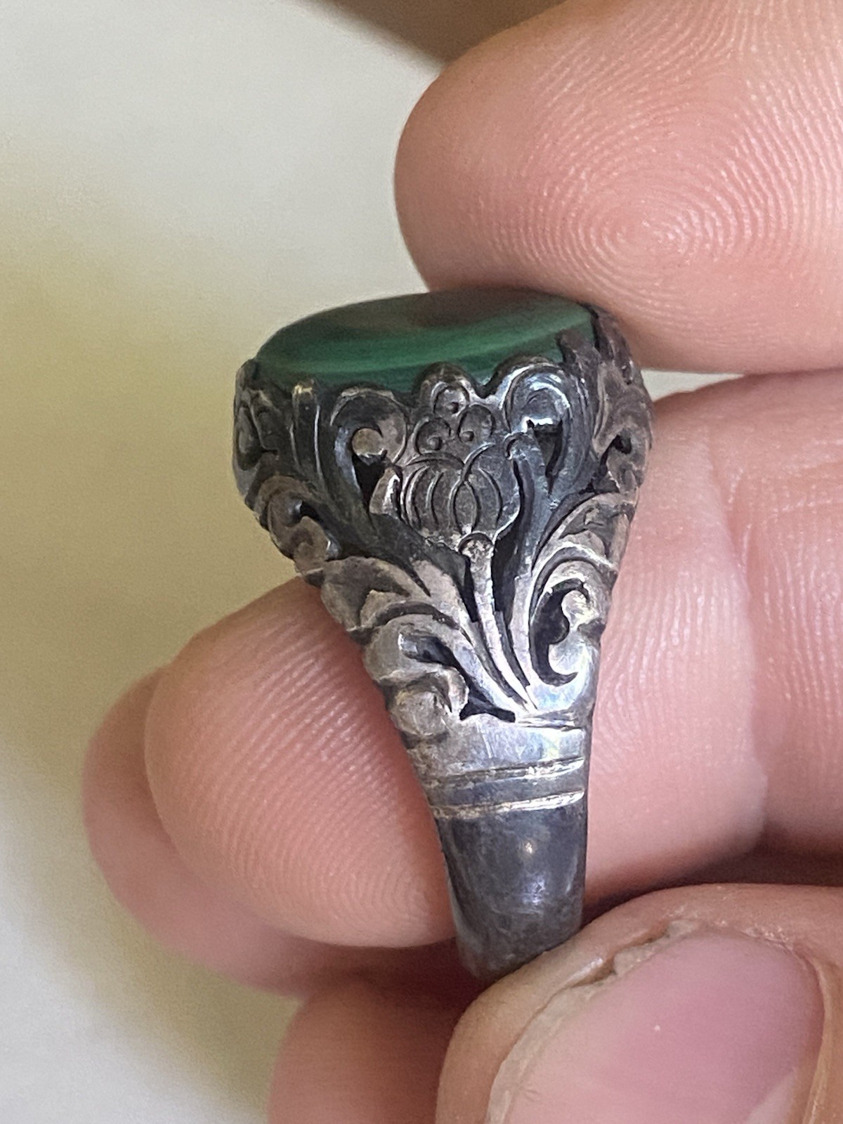 Solid 925 Sterling Silver Malachite Gemstone Woma… - image 6