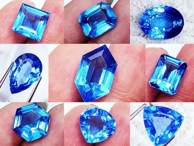 Natürlich London Blauer Topas 8 Zu 10 Karat Lose Edelstein Alle Formen Certified