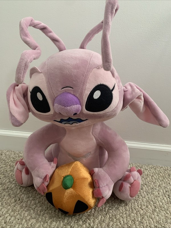 Disney Stitch Purple Halloween Plush Pumpkin Jack O Lantern Stuffed Animal