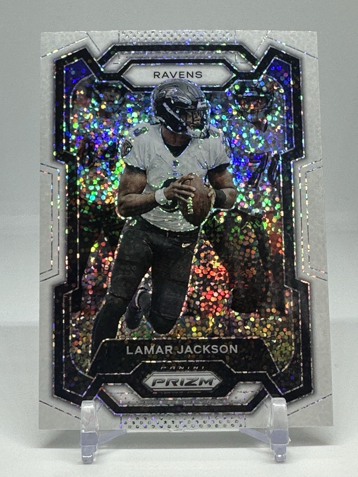2023 Panini Prizm - Lamar Jackson #18 White Sparkle Prizm